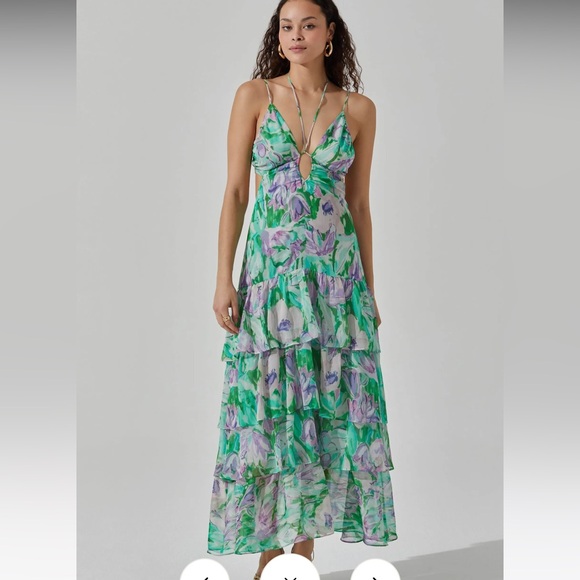 ASTR the label green and purple maxi dress - Picture 1 of 6